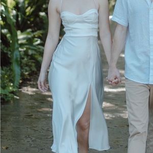 Zara satin bustier top midi dress